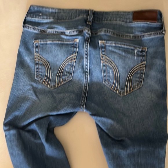 Hollister denim blue jeans low rise super skinny leg distressed (1 juniors) - Picture 6 of 7